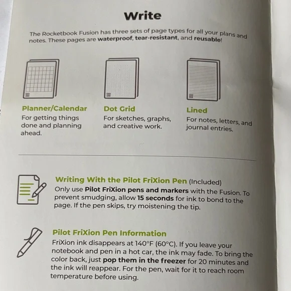 NEW: Rocketbook Fusion Smart Reusable Red Notebook -Standard Size - Picture 4 of 15